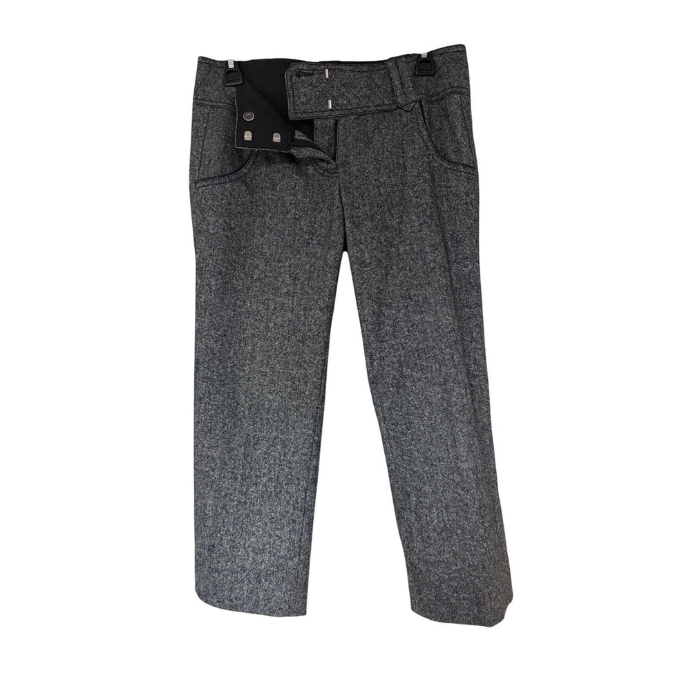 bebe Gray Capris Wool-Blend Cropped Pants
